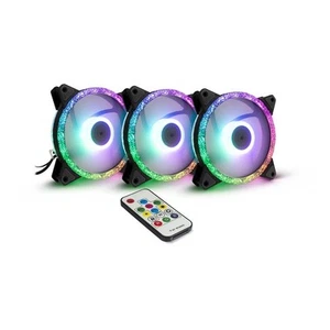 Inter-Tech Lüfter 120 * 120 * 25 ARGUS RGB-FAN SET RS-07, 3X LED - Afbeelding 1 van 8
