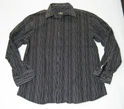 Camisa Stretch Para Hombre UNCLE SAM Negra Con Patrón XXL - Imagen 1 de 4