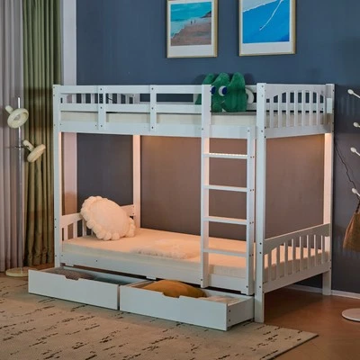 Litera Doble Sobre Doble con 2 Cajones de Almacenamiento/LED RGB/Estación de Carga Foto 1 de 4