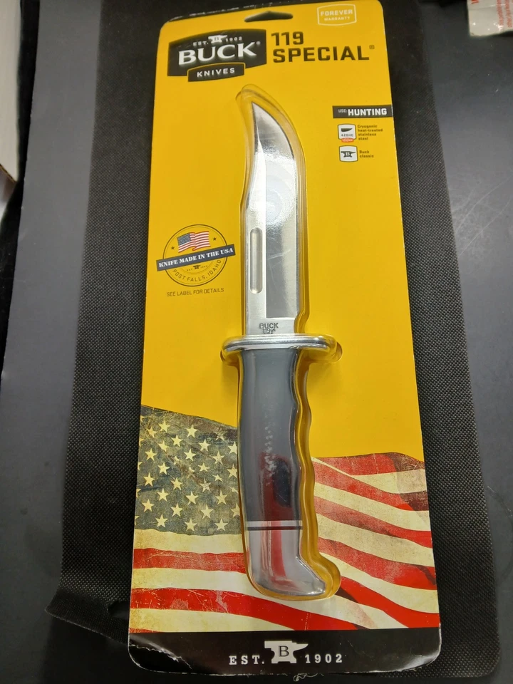 Cuchillo de hoja fija con mango fenólico negro Buck Knives Special 119 Foto 1 de 3