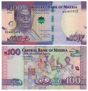 Nigeria 100 Naira (2024) - Centenary Commemorative, New date, signature, p41 UNC - Picture 1 of 3