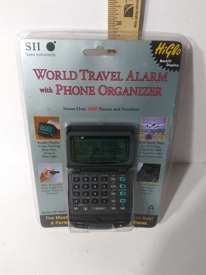 Seiko Df4022 World Travel Alarm Clock and Phone Organizer