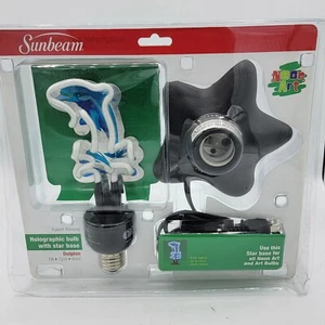 NEW NIB Sunbeam Holographic Neon Bulb Dolphin Jumping Tiki Bar Patio Party 2005 - Picture 1 of 10