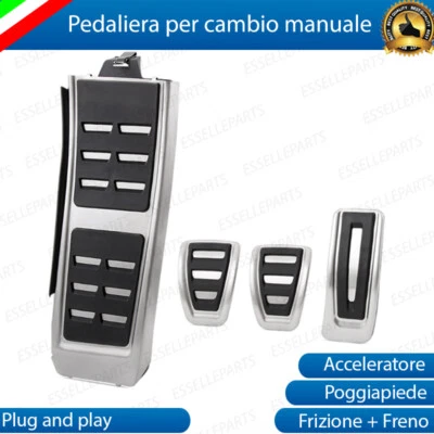 KIT COPRIPEDALI COPRI PEDALI PEDALIERA IN ALLUMINIO AUDI A4 S4 B8 AVANT S-LINE - Immagine 1 di 4