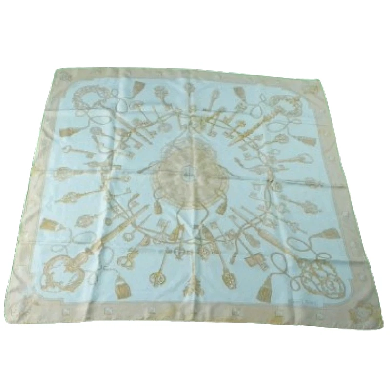 Bufanda de seda sarga vintage HERMÈS "Les Clefs" de Caty Latham en 1965 RARA 34" pulgadas Foto 1 de 4