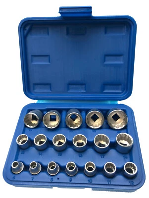Socket wrench inserts 12-sided 3/8" MULTI-TOOTH box nut 6-24 mm box nut set 18 pieces - Image 1 of 4