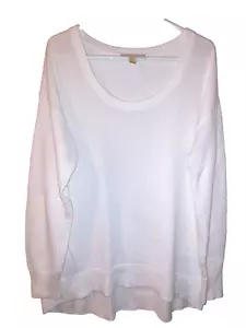 MICHAEL KORS Oversized Pullover Sweater Winter White Womens XL - Picture 1 of 4