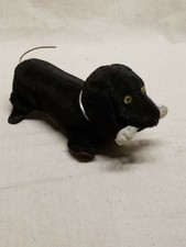 Vintage Wind Up Toy Dachshund Dog Litho Tin Toy