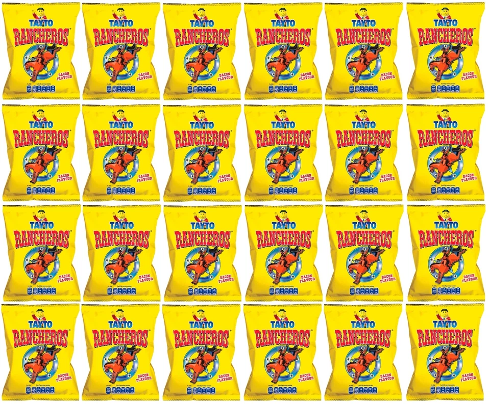 Tayto Rancheros 24 X Bags 20g Each Bacon Flavour Irish Snacks Crisps 480g Total