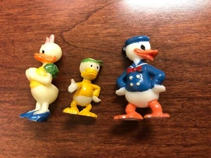 60’s Vintage Disneykins Marx Miniature Figurines DISNEY Donald Daisy Nephew Duck - Picture 1 of 5