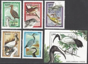 SAHARA REP # SAH043 CPL MNH JUEGO DE 5 DIFF + S/S - VARIAS CIGÜEÑAS, PÁJAROS - Imagen 1 de 1