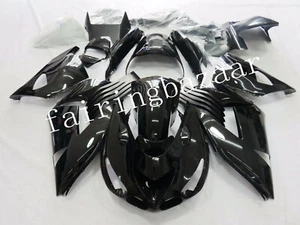 Kit de carenado de carrocería de inyección ABS perforado negro brillante ZX14 2006-2011 apto para ZX14 - Imagen 1 de 7