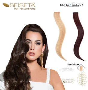 Hair Extension Biadesive Invisibile SEISETA capelli veri umani Tape in Remy 100% - Zdjęcie 1 z 36