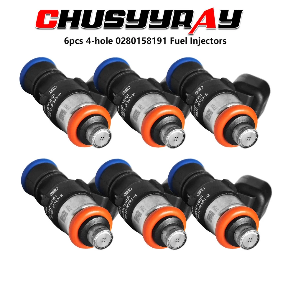 6x Inyectores de combustible nuevos 0280158191 para Lincoln MKZ 2013-2016 3,7 L V6 Foto 1 de 4