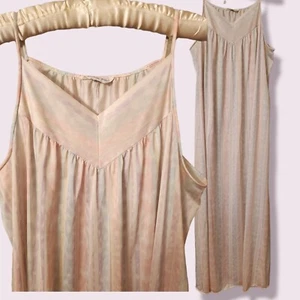 Vintage Vanity Fair Peignoir Nightgown Pastel Stripe Ikat Pattern Women’s S-Xl - Picture 1 of 4