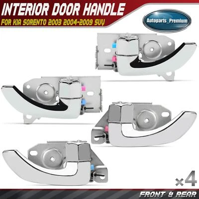 Manija de puerta interior cromada delantera y trasera para Kia Sorento 2003 2004-2009 SUV Foto 1 de 4
