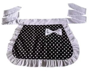 Womens Kitchen Baking Waist Pocket Half Bistro Kitchen Cooking Apron White - Picture 1 of 2