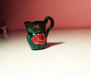 Vintage Miniature Ceramic Jug Hand Painted Nice Floral Design 1.5" High ExcCond - Picture 1 of 2