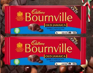 2 x NEW CADBURY BOURNVILLE OLD JAMAICA RUM & RAISIN CHOCOLATE 100g - Picture 1 of 3