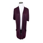 NWT Cielo Striped Open Front Short Sleeve Long Cardigan Sweater Top Small