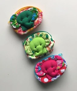 Juego de 3 carteras de monedas cara de elefante para niños (01) - Imagen 1 de 3