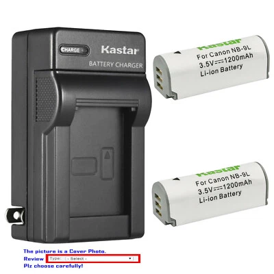 Kastar Battery Wall Charger for Canon NB-9L CB-2LB & Canon Powershot ELPH 520 HS