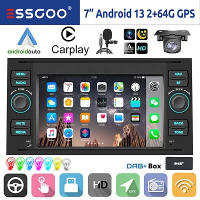 64G Android 14 Autoradio DAB+ Carplay Navi Für Ford Focus Fiesta C S Max Transit - Bild 1 von 4