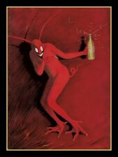 Red Devil Drinks Absinthe Fridge Magnet, Vintage Advertising Poster image