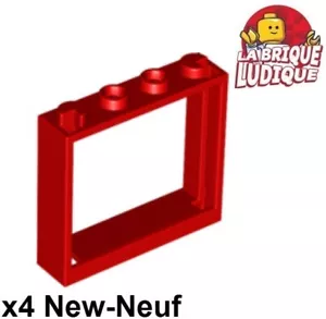 Lego 4x window fenêtre 1x4x3 No Shutter Tabs rouge/red 60594 NEUF - Picture 1 of 1