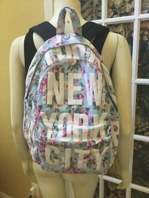 Robin Ruth женщин Нью-Йорк графический большой рюкзак Lt синий с розовыми розами - Изображение 1 из 4