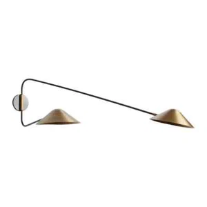 Mid Century 1950s Brass Two Arms wall sconce Modern Brass Light Sputnik Style - Picture 1 of 8