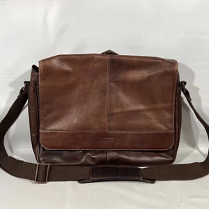 KENNETH COLE REACTION Crossbody Colombian Leather Messenger Bag Tote Travel n - Picture 1 of 11