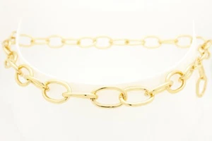 Sexy Women Gold Metal Chain Links Skinny Waistband Fashion Belt Plus Size XL XXL - Picture 1 of 12