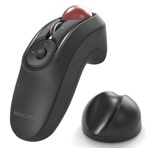 ELECOM Bluetooth Relacon Handy Trackball Mouse Media Control Buttons Japan - Afbeelding 1 van 8