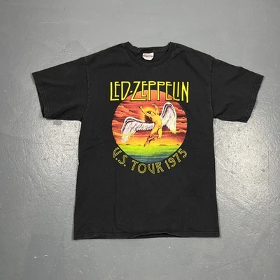 Led Zeppelin US Tour 1975 T-Shirt Reprint 2006 Logo Tour Concert Rock Band Tee M - Image 1 of 4