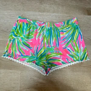 Lilly Pulitzer 100% Cotton XL 12/14 Tropical Print Colorful Shorts - Picture 1 of 6