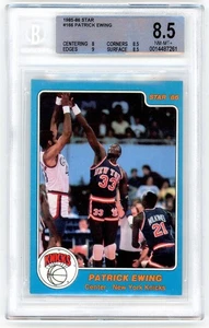 1985-86 Star Basketball Patrick Ewing ROOKIE RC #166 BGS 8.5 NM-MT+ - Picture 1 of 2