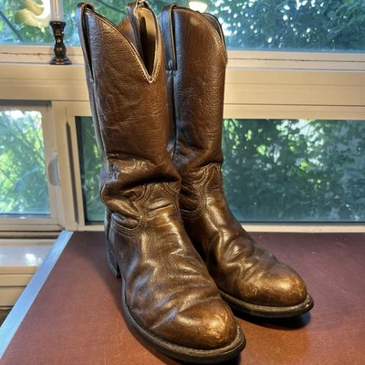 Botas vaqueras de cuero marrón Durango para hombre talla 9.5EE de colección hechas en EE. UU. Foto 1 de 4