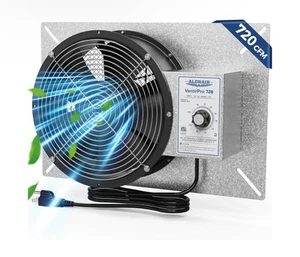 720 CFM High Flow Powered Crawl Space Ventilation Fan, IP55 Rated 10" Basements  - Picture 1 of 6