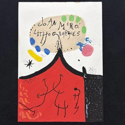 JOAN MIRO desenho em papel antigo assinado carimbado vintage - Imagem 1 de 2