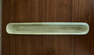 Pottery Barn Sausalito 16 Inch Olive Pickles Dish Boat Sage Green Never Used - Picture 1 of 3