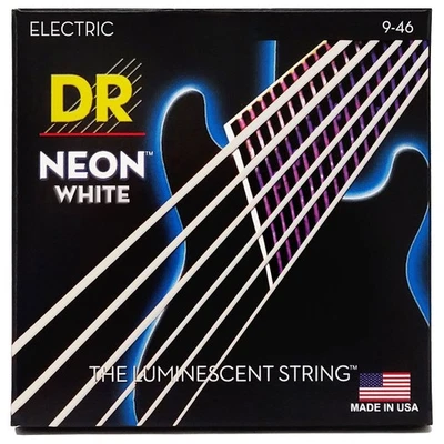 Saiten E-Gitarre DR Strings Neon White Electric NWE-9/46 Lite - Heavy Gitarrensa