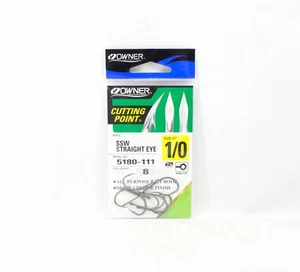 Owner SSW Cutting Point Straight Eye Hook Size 1/0 Black (0281) - Picture 1 of 6