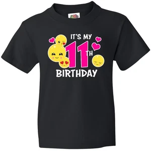 Inktastic Its My 11th Birthday With Smiling Emoticons Youth T-Shirt Birthdays 11 - Picture 1 of 7