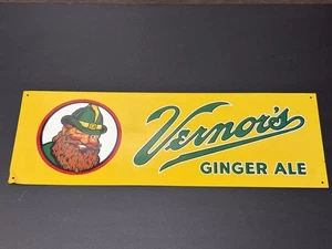 Vernor’s Ginger Ale Soda Gnome Advertising Metal Sign 18x6 Vintage Style RETRO - Picture 1 of 10