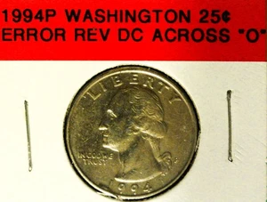 1994 P Washington Quarter Dollar - Error - Die Cracks on Reverse - Picture 1 of 5