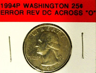 1994 P Washington Quarter Dollar - Error - Die Cracks on Reverse - Image 1 of 4