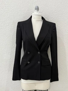 GUCCI double-breasted tailored Wool Jacket  Women Size 40 Black - Picture 1 of 7