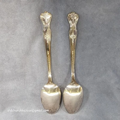 2pcs WM Rogers Extra Plate Magnolia Inspiration Lot Of 2 Serving Spoons - Image 1 of 4