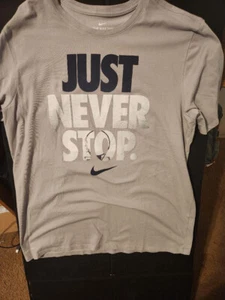 Nike Just Never Stop T-Shirt Herren XL Athletic Cut Dri-Fit grau - Bild 1 von 5